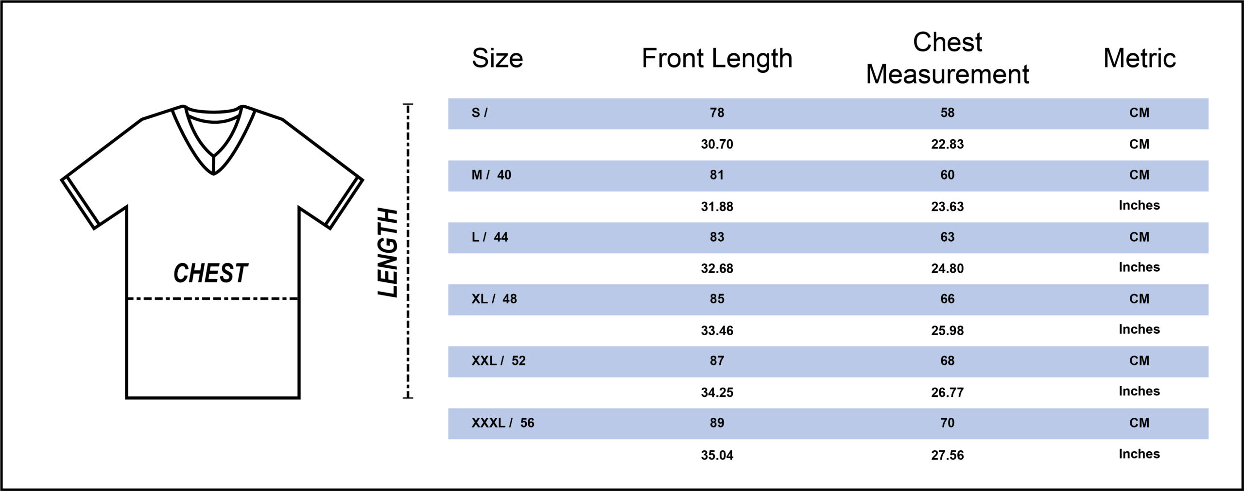 Size Chart NFL